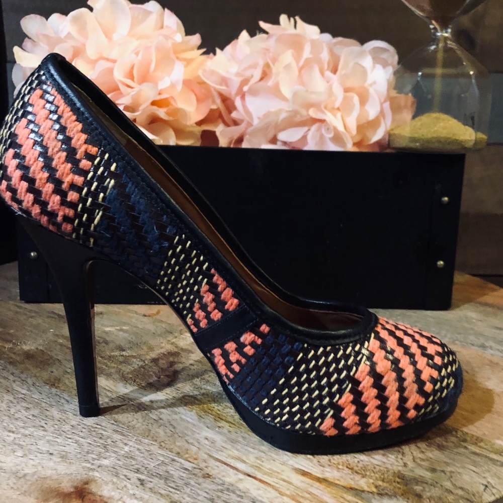 Werner Multi-Colored Basket Weave Brazil Heel  Sz6